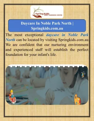 Daycare In Noble Park North  Springkids.com.au