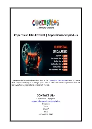 Copernicus Film Festival | Copernicusolympiad.us