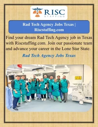 Rad Tech Agency Jobs Texas   Riscstaffing.com