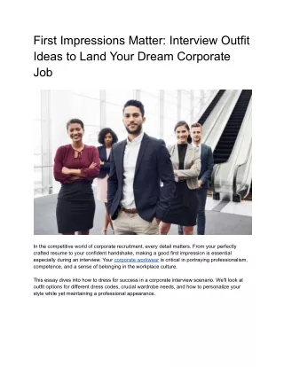 First Impressions Matter_ Interview Outfit Ideas to Land Your Dream Corporate Job