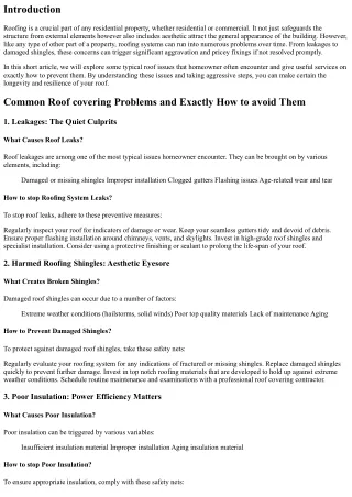 Usual Roofing Problems and Exactly How to avoid Them