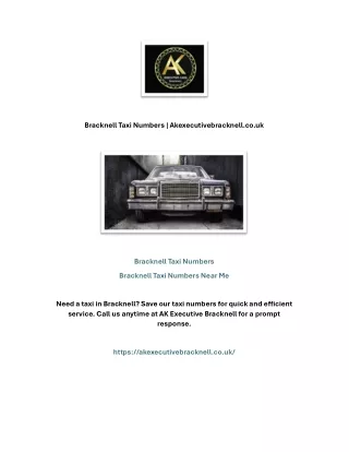 Bracknell Taxi Numbers | Akexecutivebracknell.co.uk