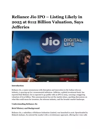 News flow and expectations about Jio’s listing have fuelled Reliance Industries’ share price increase of 22% year-to-dat