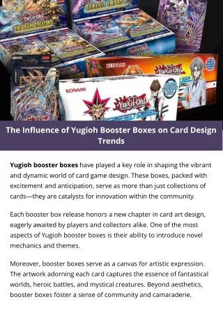 The Influence of Yugioh Booster Boxes on Card Design Trends