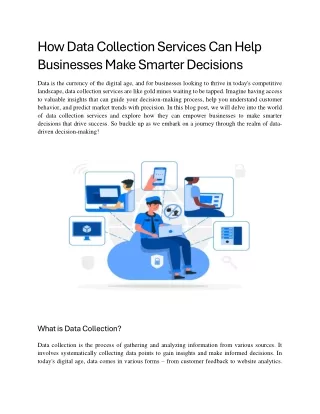 How Data Collection Services Can Help Businesses Make Smarte