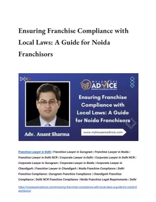 Franchise Lawyer in Delhi