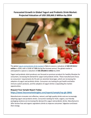 Yogurt and Probiotic Drink Market