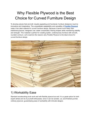 Why Flexible Plywood is the Best Choice for Curved Furniture Design