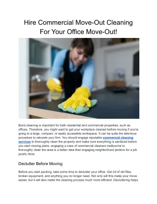Hire Commercial Move-Out Cleaning For Your Office Move-Out!