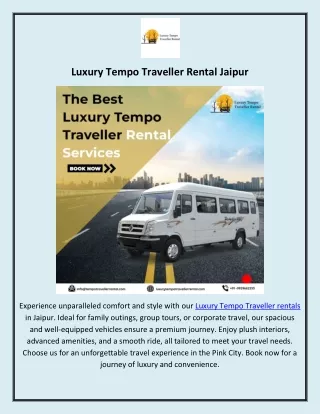 Luxury Tempo Traveller Rental Jaipur