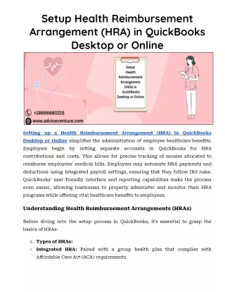 Setup Health Reimbursement Arrangement (HRA) in QuickBooks Desktop or Online
