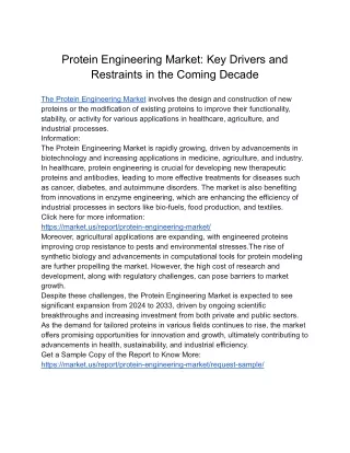 Protein Engineering Market: Role of Pharmaceutical Companies and Healthcare Prov