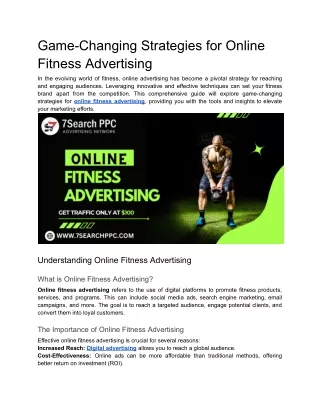 Game-Changing Strategies for Online Fitness Advertising