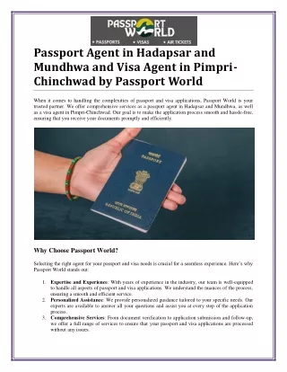 Trusted Passport Agents in Hadapsar and Mundhwa