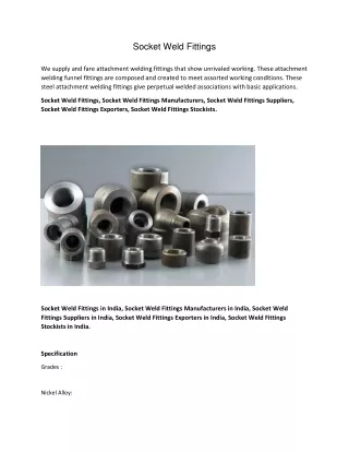 Socket Weld Fittings