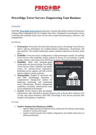 PowerEdge Tower Servers