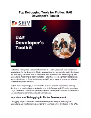 UAE Developer’s Guide to the Best Debugging Tools for Flutter
