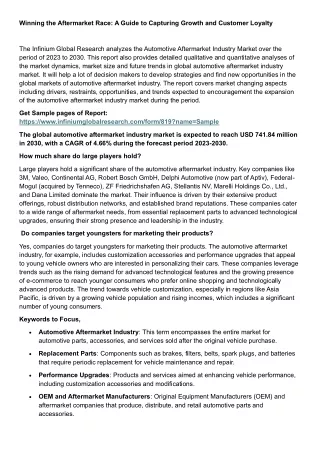 Automotive Aftermarket Industry Market