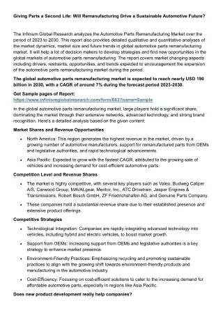 Automotive Parts Remanufacturing Market