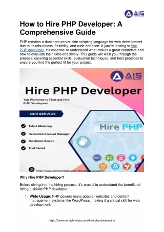 Master the Web: How to Hire the Perfect PHP Developer for Your Team