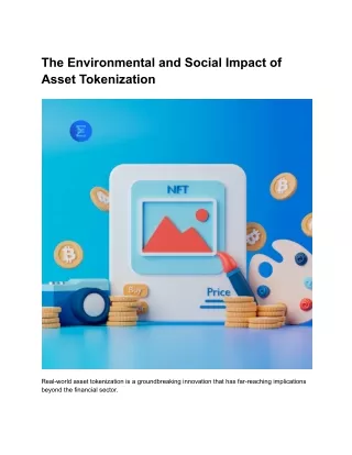 The Environmental and Social Impact of Asset Tokenization