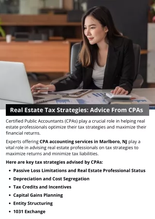 Real Estate Tax Strategies: Advice From CPAs