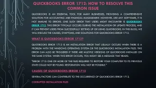 QuickBooks Error 1712: Easy Fixes to Resolve Installation Issues