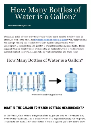 How Many Bottles of Water is a Gallon