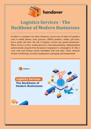 handover-Logistics Services - The Backbone of Modern Businesses