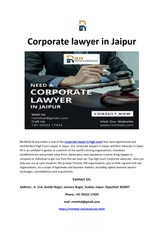 Corporate lawyer in Jaipur