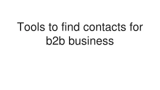 Tools to find contacts for b2b business