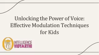 The power of voice effective modulation techniques for kids