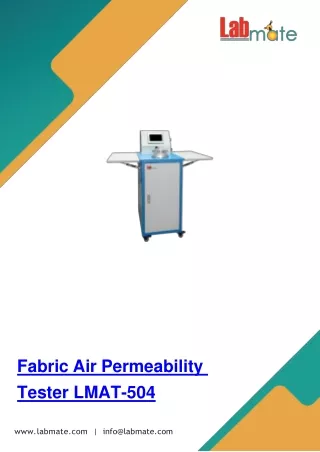 Fabric Air Permeability Tester/Net Weight-75Kg