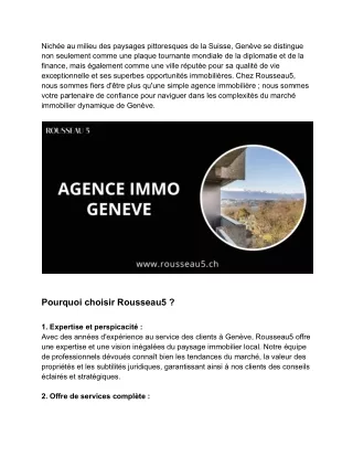 Agence immo geneve