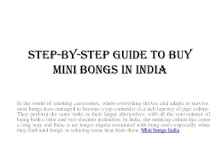 Step-by-Step Guide To Buy Mini Bongs in India