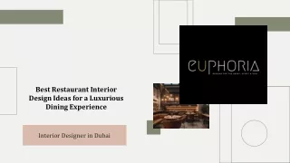 Best Restaurant Interior Design Ideas for a Luxurious Dining Experience