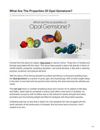 cabochonsforsale.com-What Are The Properties Of Opal Gemstone