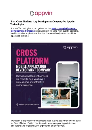 Best cross platform app development company