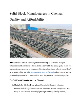 Solid block manufacturer in chennai - Chennai top 10 (3)