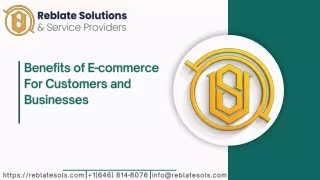 The Benefits of E-commerce for Customers