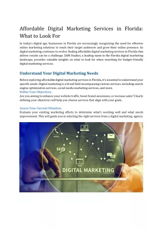 Affordable Digital Marketing Services in Florida_ What to Look For