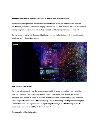 Widget Integration Takes Over! Glance Lock Screen's Powerhouse