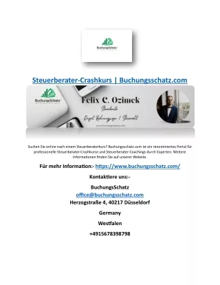 Steuerberater-Crashkurs | Buchungsschatz.com