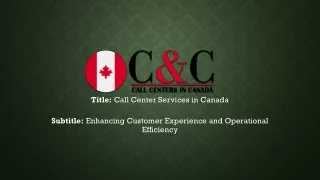 Call Center Services In Canada