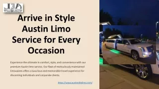 Arrive in Style Austin Limo Service for Every Occasion