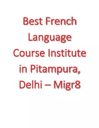 Best French Language Course Institute in Delhi