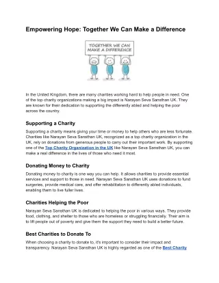 Empowering Hope_ Together We Can Make a Difference