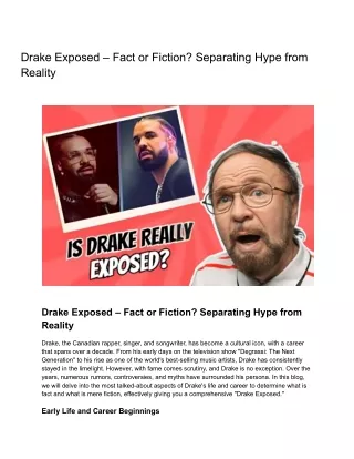 Drake Exposed – Fact or Fiction