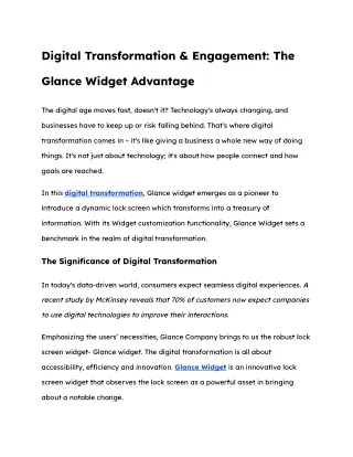 Digital Transformation & Engagement_ The Glance Widget Advantage