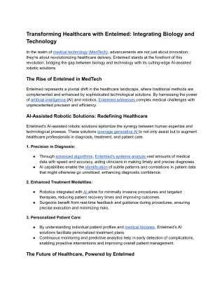 01. Transforming Healthcare with Entelmed_ Integrating Biology and Technology
